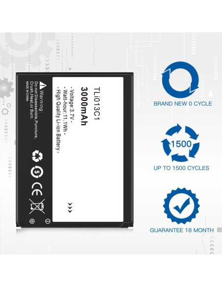 Batería de Reemplazo TLi013C1 3000mAh para Alcatel One Touch
