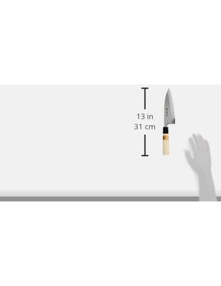 Cuchillo Japonés Deba Sakai Takayuki 165mm Acero Blanco Yasuki