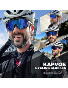 Gafas de Ciclismo KAPVOE Polarizadas UV400 para Adultos 2