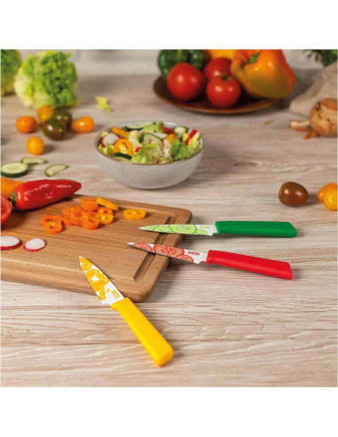 Cuchillo Serrado 10.16 cm Kuhn Rikon Colori Rojo