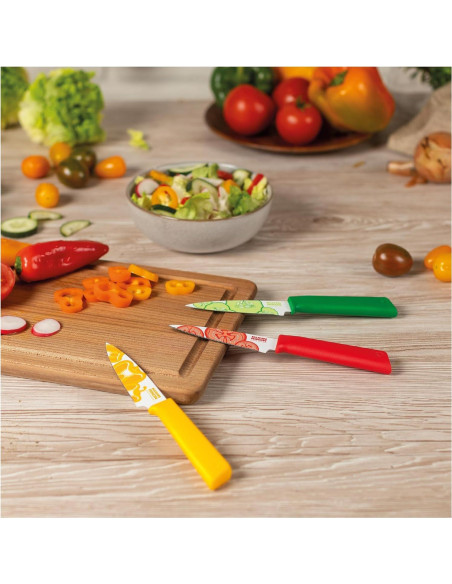 Cuchillo Serrado 10.16 cm Kuhn Rikon Colori Rojo