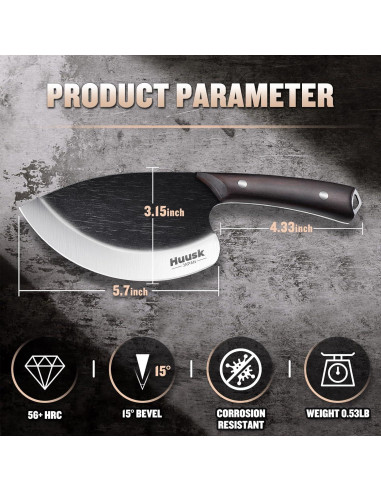 Cuchillo de Pescado Huusk 14.48 cm Acero Carbono Ergonomico