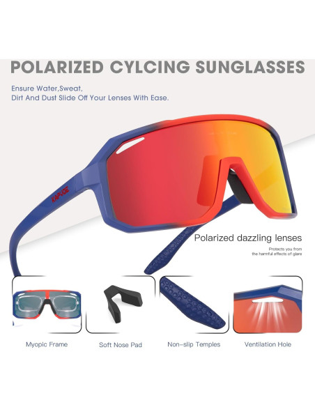 Gafas de Ciclismo KAPVOE K62 Polarizadas UV400 Unisex Gafas de Ciclismo KAPVOE K62 Polarizadas UV400 Unisex