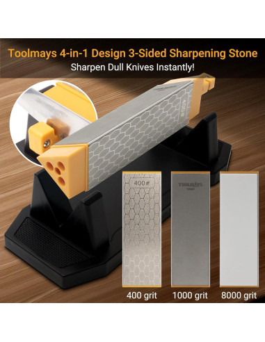 Piedra de Afilar 3 Lados TOOLMAYS Grano 400/1000/8000