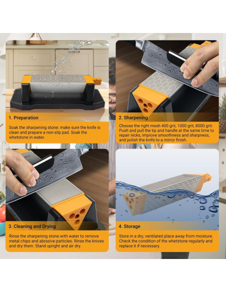 Piedra de Afilar 3 Lados TOOLMAYS Grano 400/1000/8000