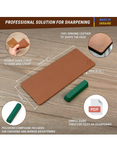 Correa de Cuero BeaverCraft LS2P1 para Afilado de Cuchillos 20x4 cm 2