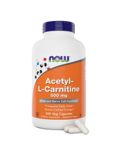 Acetil L-Carnitina 500mg NOW Foods 360 Cápsulas Veganas