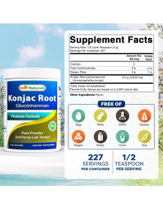 Glucomanano Konjac 2000mg Mejores Naturales 908g - 2 Paquetes 2