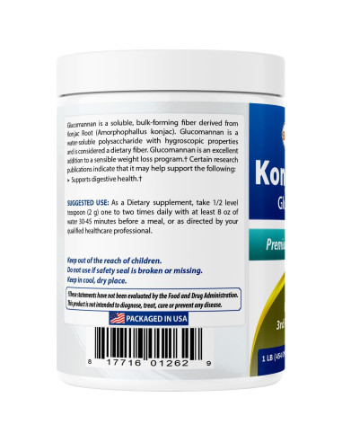 Glucomanano Konjac 2000mg Mejores Naturales 908g - 2 Paquetes