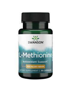 Aminoácido L-Metionina 500mg Swanson 30 Cápsulas