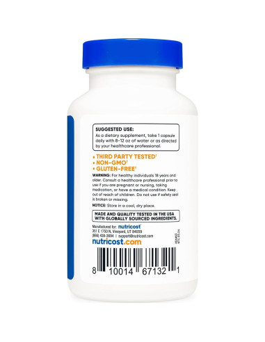 L-Serina Nutricost 500mg - 120 Cápsulas Vegetarianas