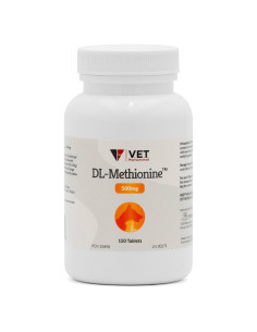 Tabletas DL-Metionina 500mg 150ct V.E.T. para Perros y Gatos