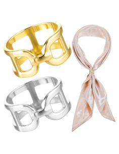 Anillos de Bufanda Ymapinc 2 Pcs Oro y Plata para Mujeres