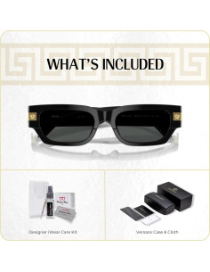 Gafas de sol rectangulares Versace VE4465 para hombres con kit 2