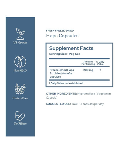 Cápsulas de Lúpulo Ecléctico 90 CT | Suplemento Herbal Vegano