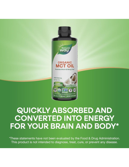 Aceite MCT Orgánico Nature's Way 480ml C8 C10 Keto Paleo