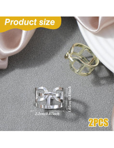 Anillos de Bufanda Ymapinc 2 Pcs Oro y Plata para Mujeres 2
