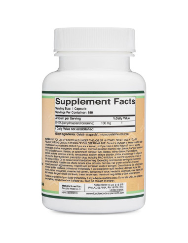 DHEA 100mg 180 Cápsulas Double Wood - Equilibrio Hormonal