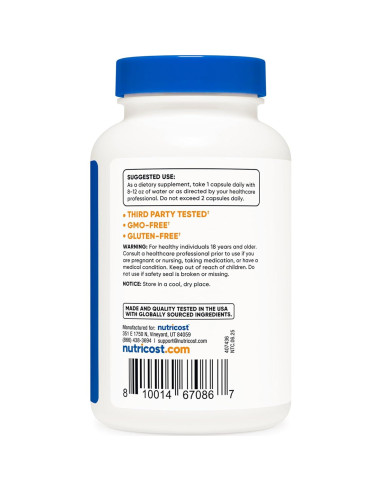 Cápsulas de Boro Nutricost 5mg - 240 Vegetarianas Sin Gluten