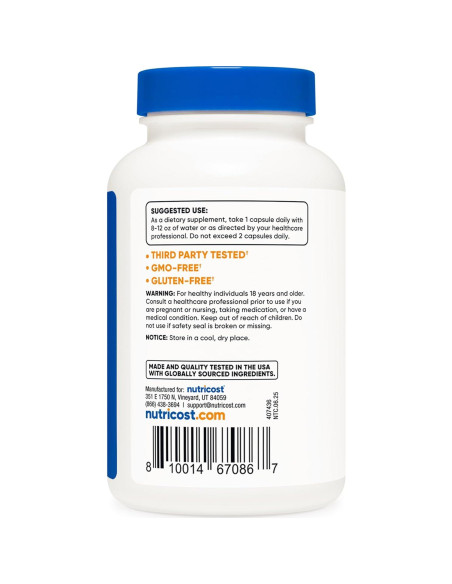 Cápsulas de Boro Nutricost 5mg - 240 Vegetarianas Sin Gluten
