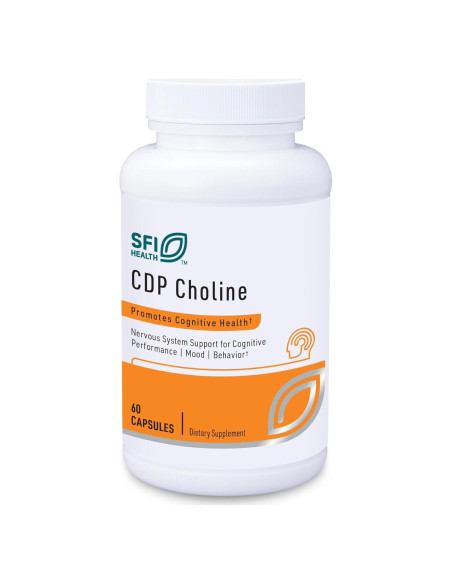 Suplemento de Colina Klaire Labs 250mg - 60 Cápsulas Hipoalergénicas