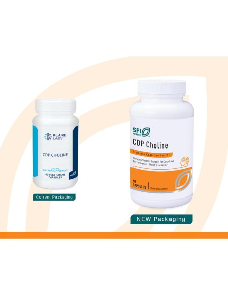 Suplemento de Colina Klaire Labs 250mg - 60 Cápsulas Hipoalergénicas