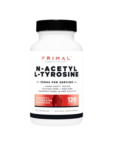 Cápsulas Primal N-Acetil L-Tirosina 350mg - 120 Porciones