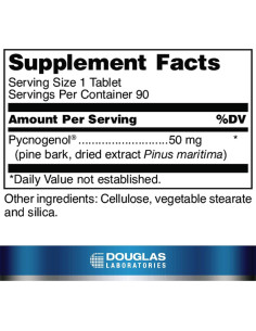 Pycnogenol Douglas Laboratories 50 mg - 90 tabletas para salud cardiovascular 2