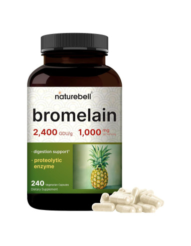Bromelina NatureBell 1000mg 240 Cápsulas Vegetales Digestivas