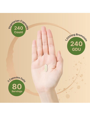 Bromelina NatureBell 1000mg 240 Cápsulas Vegetales Digestivas