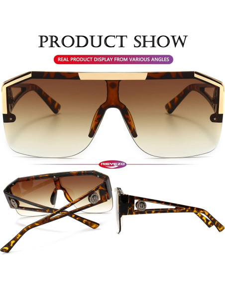 AIEYEZO Gafas de sol cuadradas grandes con lente plana