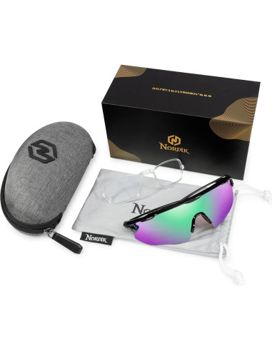 Gafas de Ciclismo Nordik AKSEL - UV400, Lentes Verde Soñado