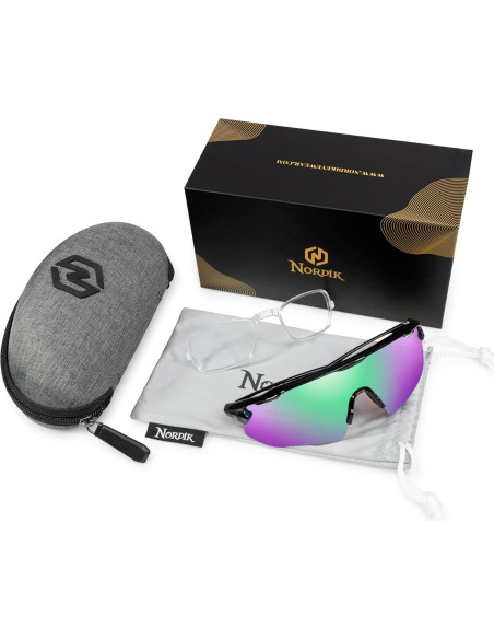 Gafas de Ciclismo Nordik AKSEL - UV400, Lentes Verde Soñado