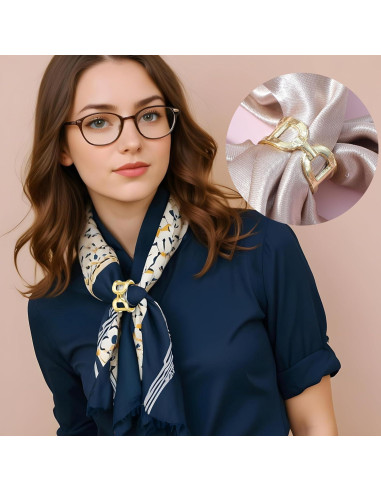 Anillos de Bufanda Ymapinc 2 Pcs Oro y Plata para Mujeres