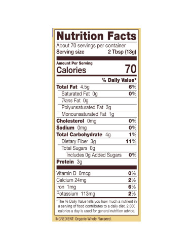 Harina de Semilla de Lino Orgánica Bob's Red Mill 4x0.91kg