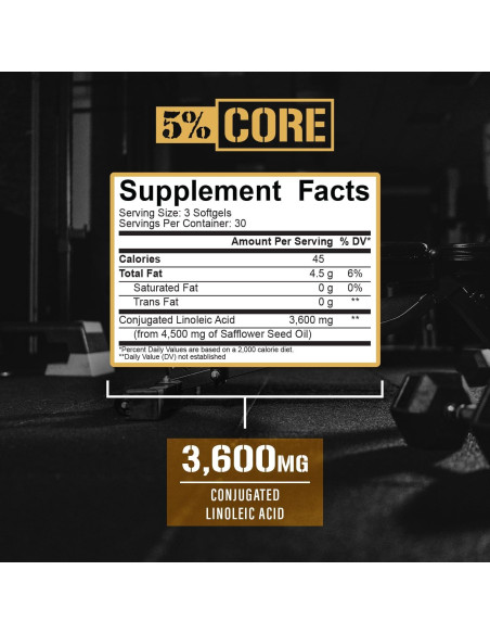 Suplemento CLA 5% Nutrition 3600 mg - Pérdida de Grasa