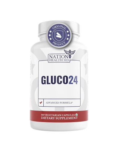 Suplemento Gluco24 Nation Health MD - 60 Cápsulas Energía y Salud