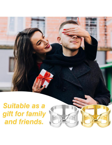 Anillos de Bufanda Ymapinc 2 Pcs Oro y Plata para Mujeres