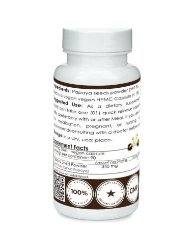 Cápsulas de Semilla de Papaya Veganas Vegaddict - 90 Unidades