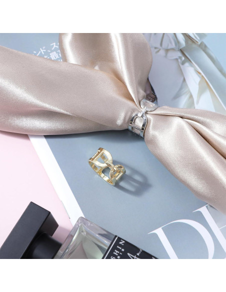 Anillos de Bufanda Ymapinc 2 Pcs Oro y Plata para Mujeres