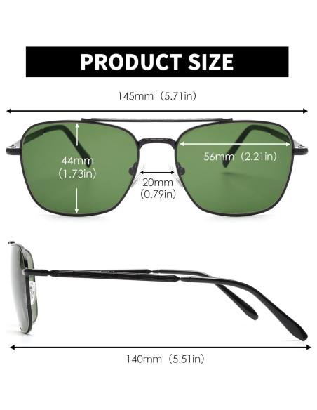 Gafas de Sol Cuadradas Aviador JIM HALO Lentes de Vidrio