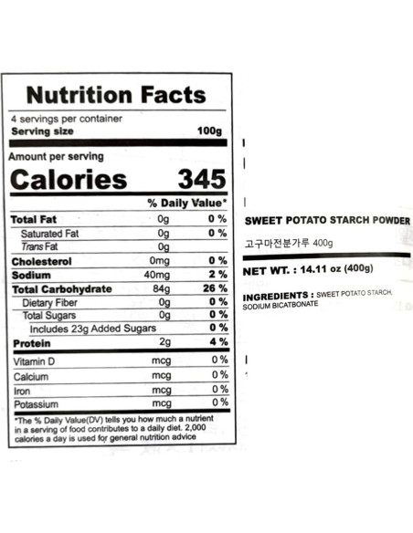 Polvo de Almidón de Batata Coreana 400g - Espesante y Repostería