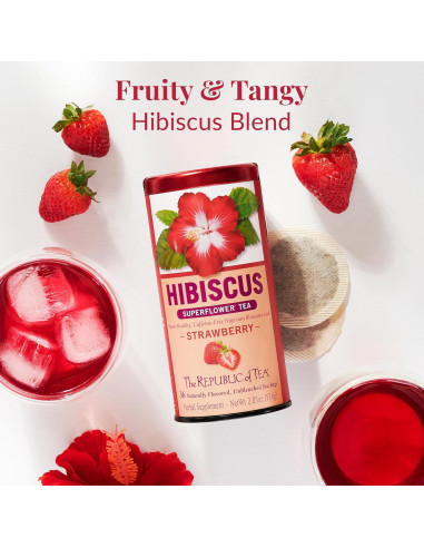 Té de Hibisco con Fresa La República del Té - 36 Bolsitas