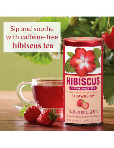 Té de Hibisco con Fresa La República del Té - 36 Bolsitas