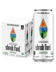 Bebida Energética Orgánica Guayusa Shrub Fuel Sin Azúcar 4 Latas