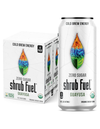 Bebida Energética Orgánica Guayusa Shrub Fuel Sin Azúcar 4 Latas