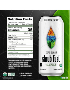 Bebida Energética Orgánica Guayusa Shrub Fuel Sin Azúcar 4 Latas 2