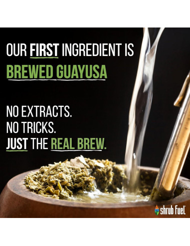 Bebida Energética Orgánica Guayusa Shrub Fuel Sin Azúcar 4 Latas