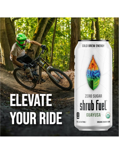 Bebida Energética Orgánica Guayusa Shrub Fuel Sin Azúcar 4 Latas