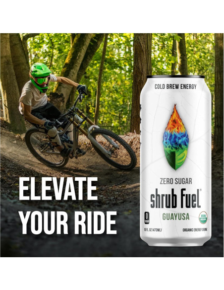 Bebida Energética Orgánica Guayusa Shrub Fuel Sin Azúcar 4 Latas